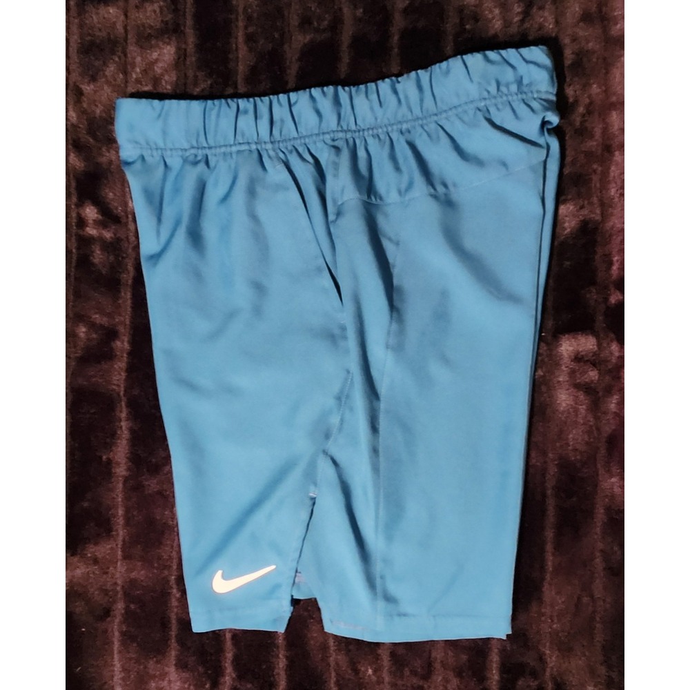 Nike Court Flex Victory Tennis Shorts Medium Blue Turquoise Dri-Fit 8in Inseam